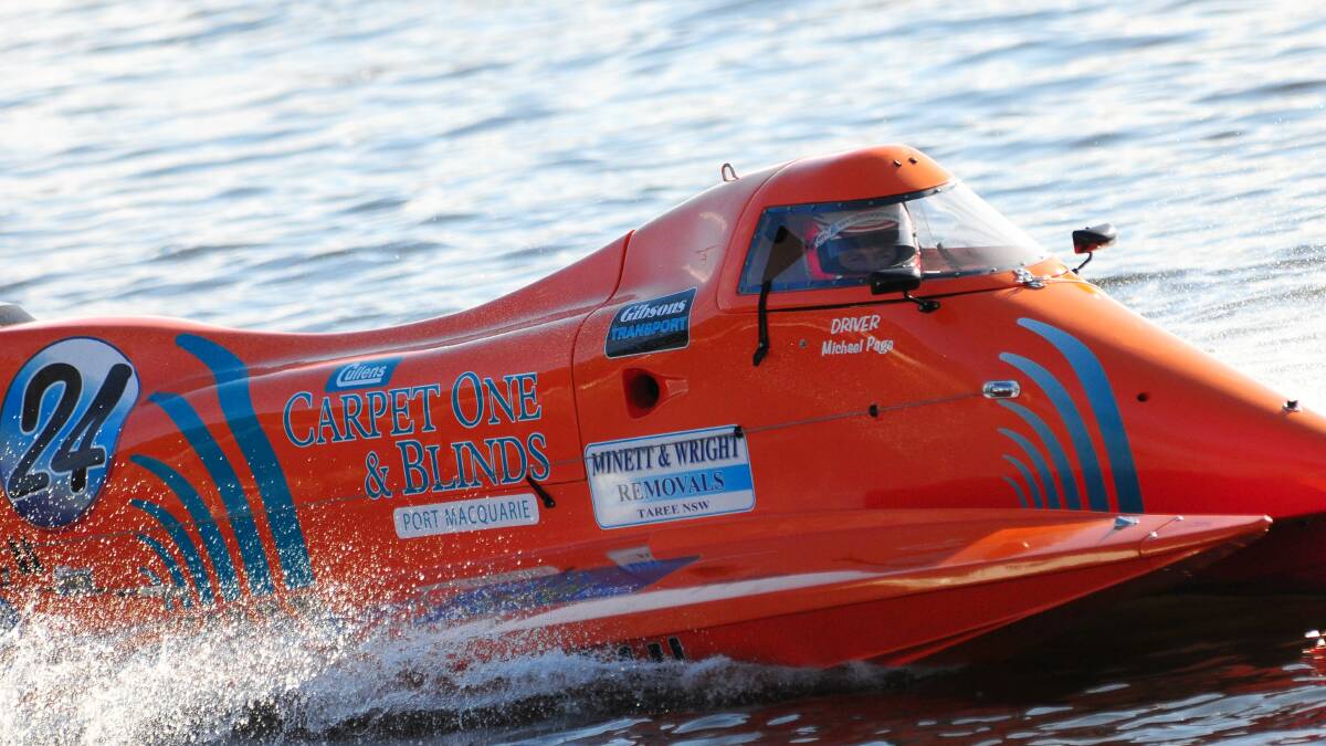 Can still win: Port Macquarie powerboat racer Michael Page.