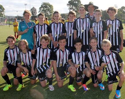 Victorious team: The Football Mid North Coast under 13s enjoyed victory in Newcastle last weekend.