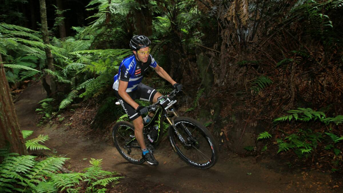 Another triumph: Jason English, pictured here riding around the trails at Rotarua New Zealand won his sixth world title on the weekend in California. Pic: Russell Baker
