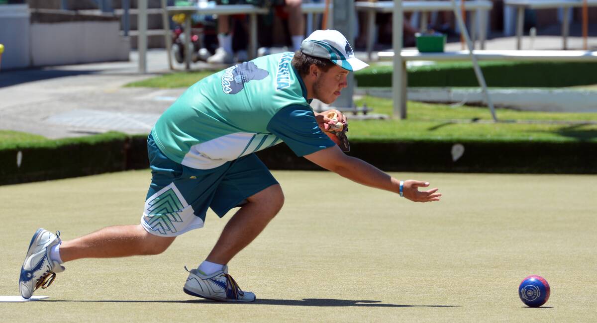 Big names: This year’s Australian Open winner Aaron Teys of Warilla shows his level of concentration during the tournament.  He went on to win the singles event on Thursday.