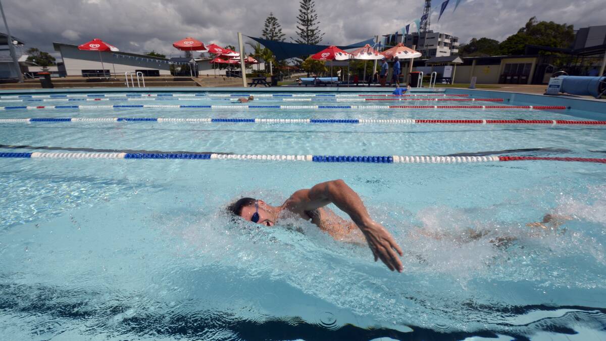 James Magnussen in the pool at Port Macquarie on Sunday. Pic: PETER GLEESON