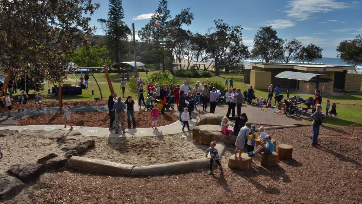 New play equipment: Bonny Hills was buzzing after the launch of the Rainbow Beach playground upgrade.
