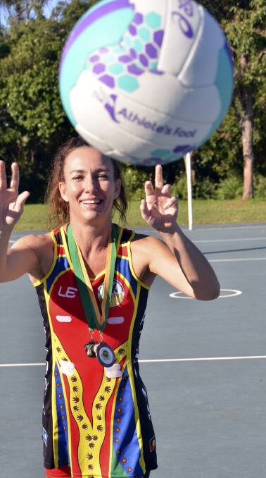 Competing hard: Rachel Fox will represent Australia in the open mixed reserves netball team.          
Pic: PAUL JOBBER