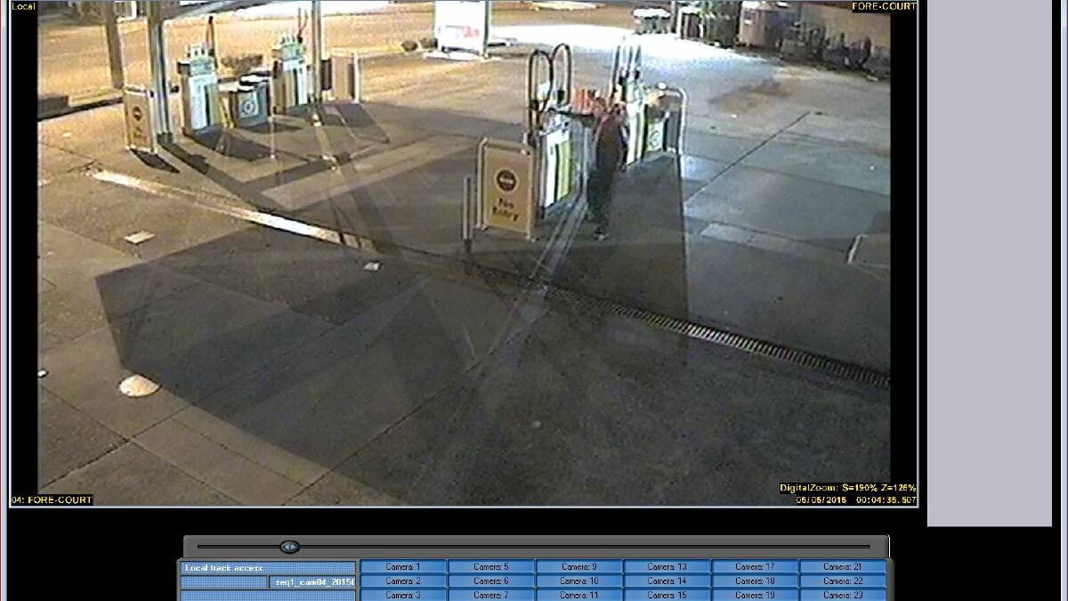 The man police are searching for attempts to light a petrol bowser.