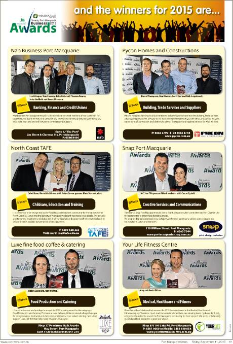 Holiday Coast Credit Union Greater Port Macquarie Business Awards 2015 | Winners