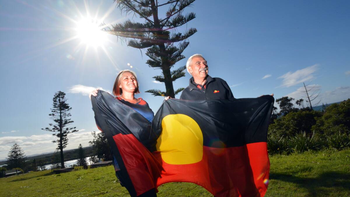 Let's celebrate: Kelly O'Brien and Elder Uncle Bill O'Brien want everyone to join in the conversation and tell their stories during NAIDOC Week.                                                                           Pic: PETER GLEESON