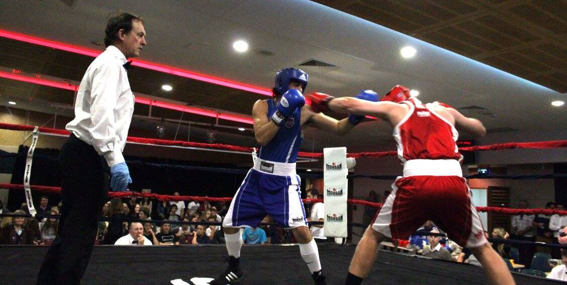 ACTION: Boxers during the last Central Titles held in Laurieton in 2015.
