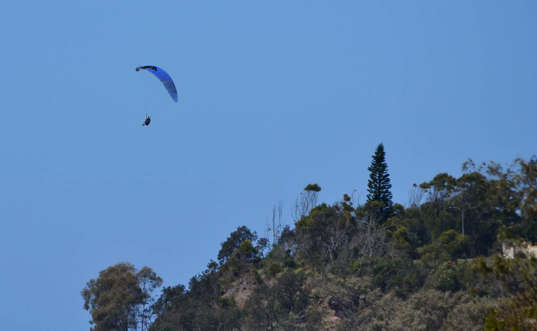 Having a say: Paragliding off Bartletts headland in Bonny Hills. Paragliding is again under community scrutiny in the Camden Haven.