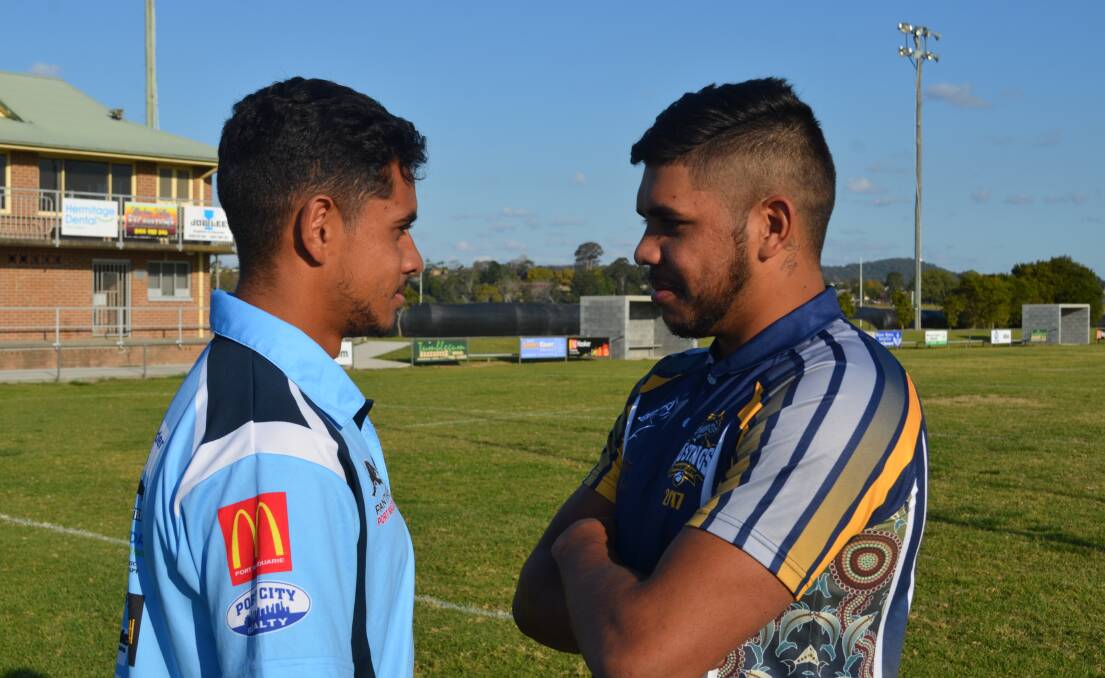Stare down: Brothers Owen and Stephan Blair will contest the Group Three Rugby League grand final on Sunday. Photo: Callum McGregor.