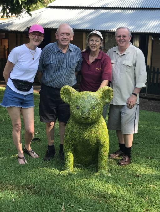 Koala-ty volunteers: Philippa Reiss, Bob Morrison, Kath Keele and Leigh Pike at the historic vineyard in preperation for the open day. Photo: Matt Attard