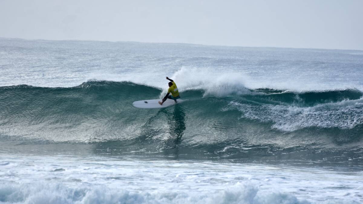 Carving up: Ben Johnson in action during the NSW Longboard Titles on the weekend.
