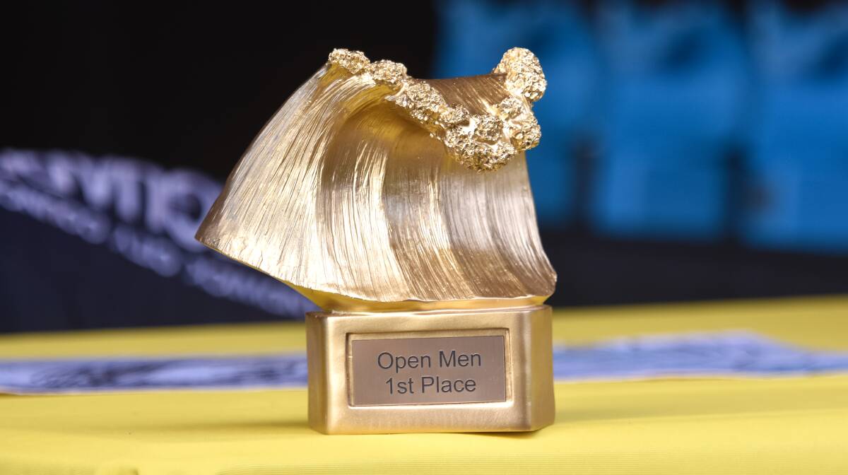 What it's all about: The trophy the open men's winner received at the NSW Longboard Titles on the weekend.