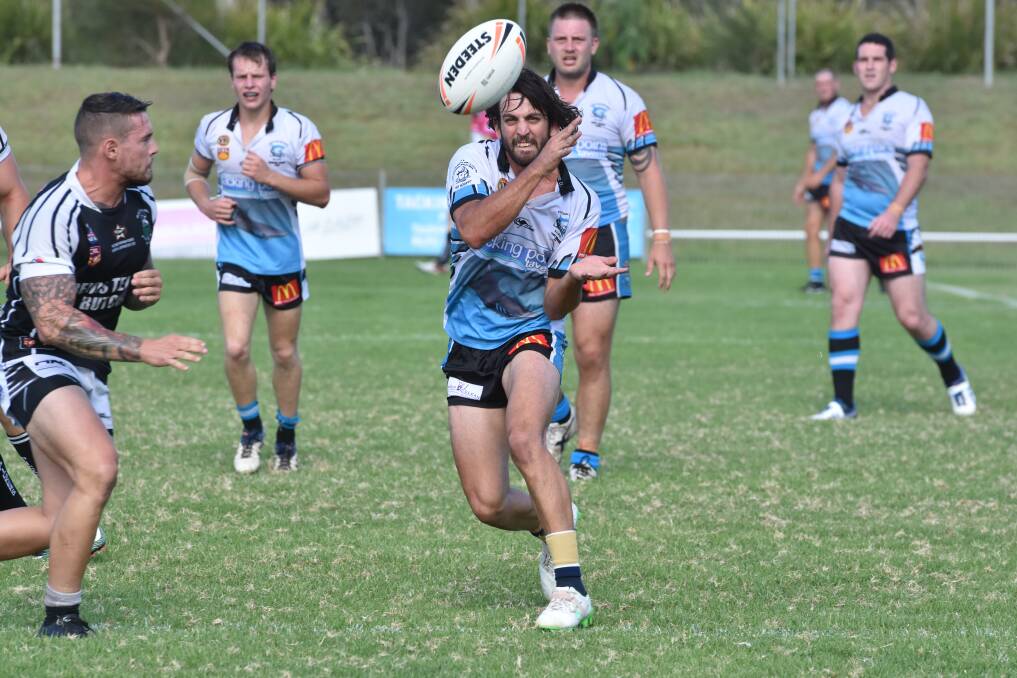 Long ball: Sharks halfback Jake Green laced up the boots for the trial against Maitland. Photo: Ivan Sajko.