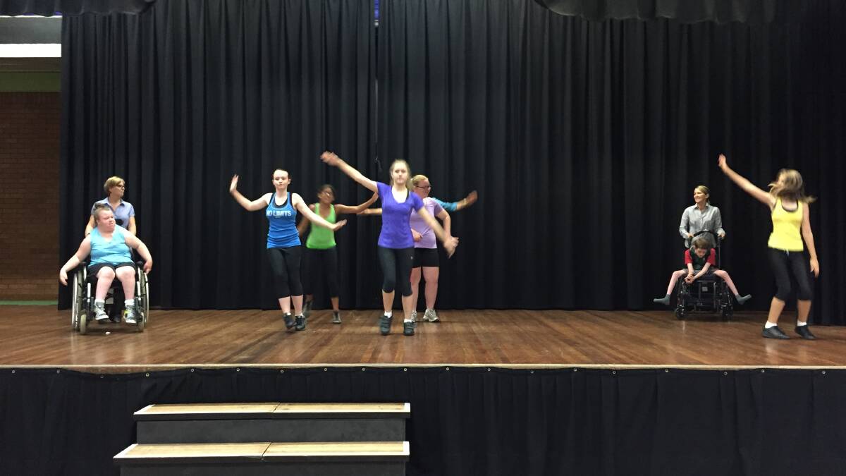 Rehearsal time: Some of the students practicing their dancing ahead of the December 14 talent show.