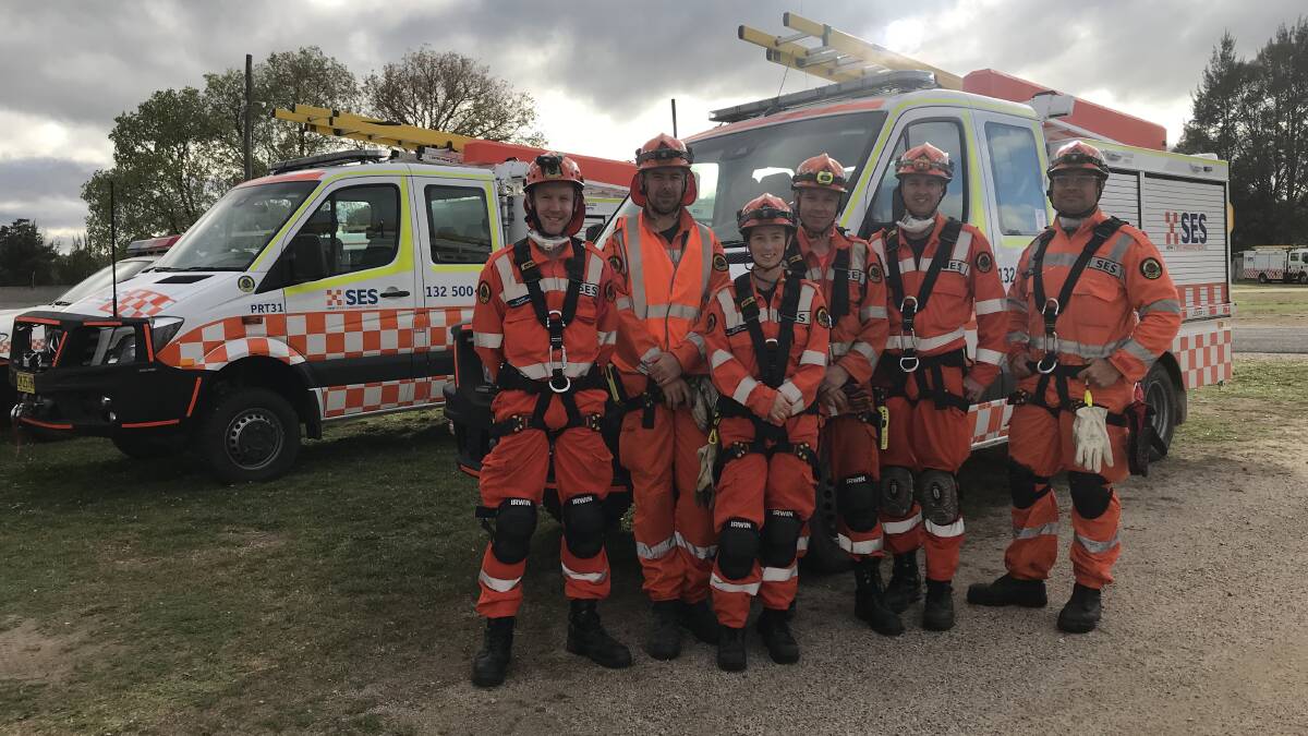 Best of the best: The Port Macquarie State Emergency Service crew led by Michael Ward, with Scott Witchard, Michael Brumby, Mark Anderson, Sereena Ward, Alfred Portenschlarger and Kevin Sherwood.
