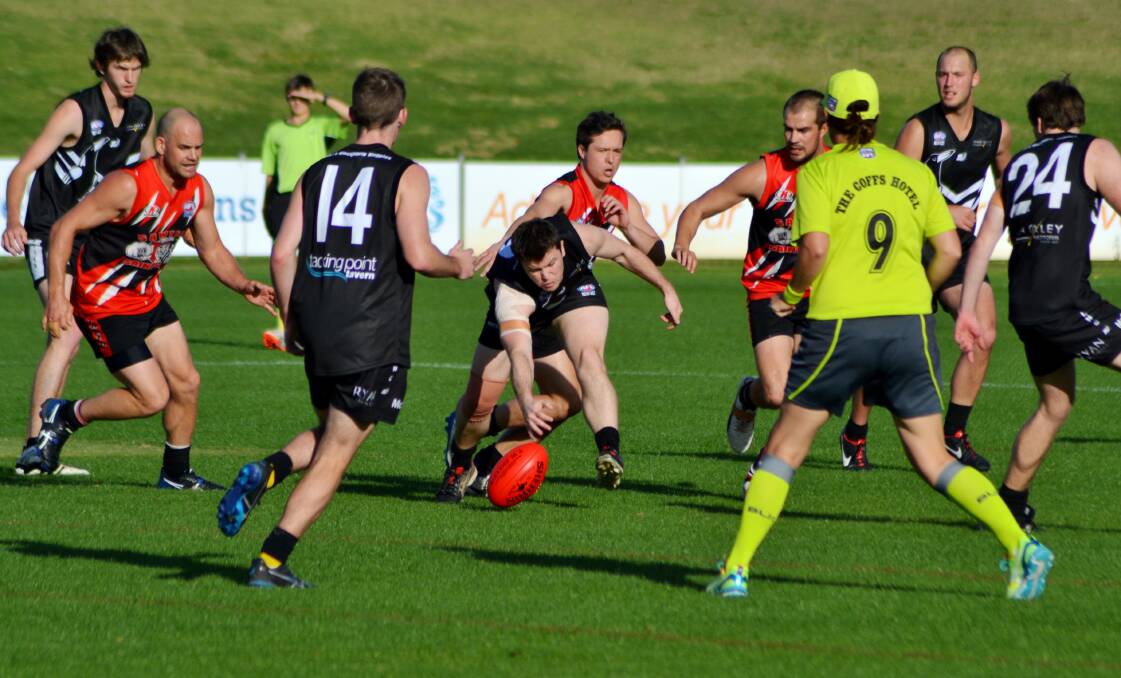 So close, yet so far: The Port Magpies Luke Twynstra tries to claim a loose ball. Photo: Donna Lynch