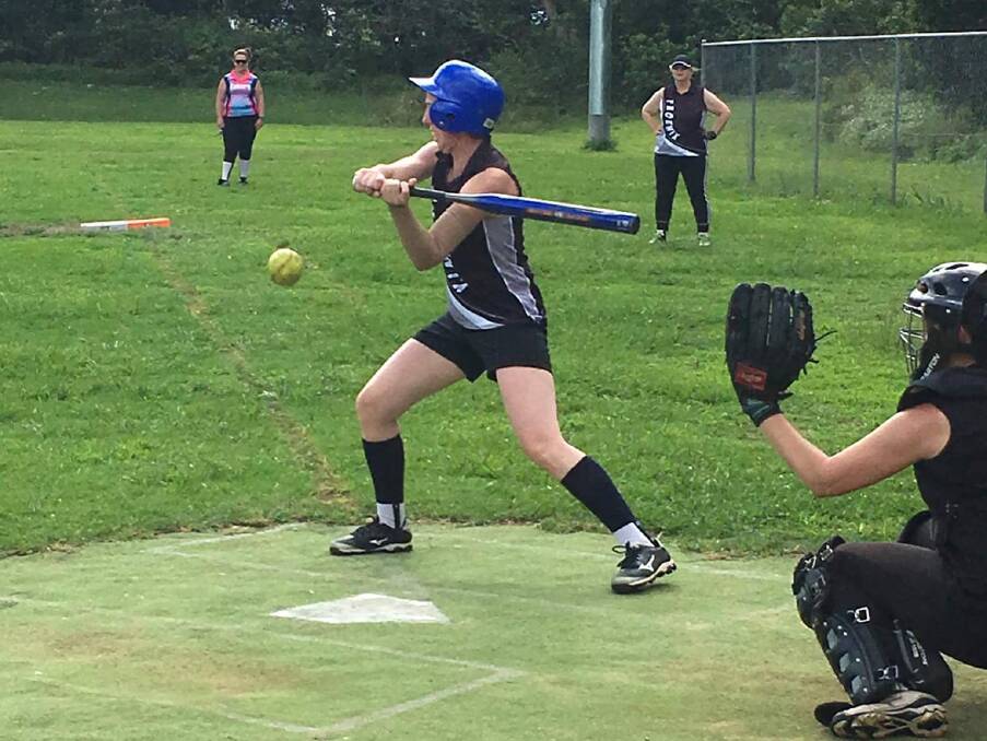 Batter up: Bec Elford batting for Phoenix in their loss to Enduro.