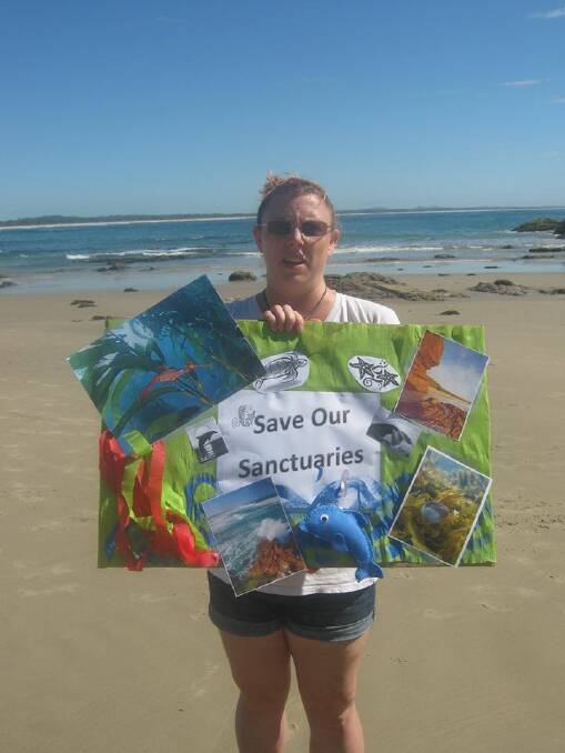 Saving our beaches: Jo Brown during Saturday's beach campaign.