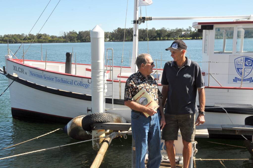Dale Jordan from Jordan's Boating Centre and Ted Kasehagen from the Port Macquarie Historial Society and Museum prepare XLCR ahead of Sunday's Open Day at the Musuem.