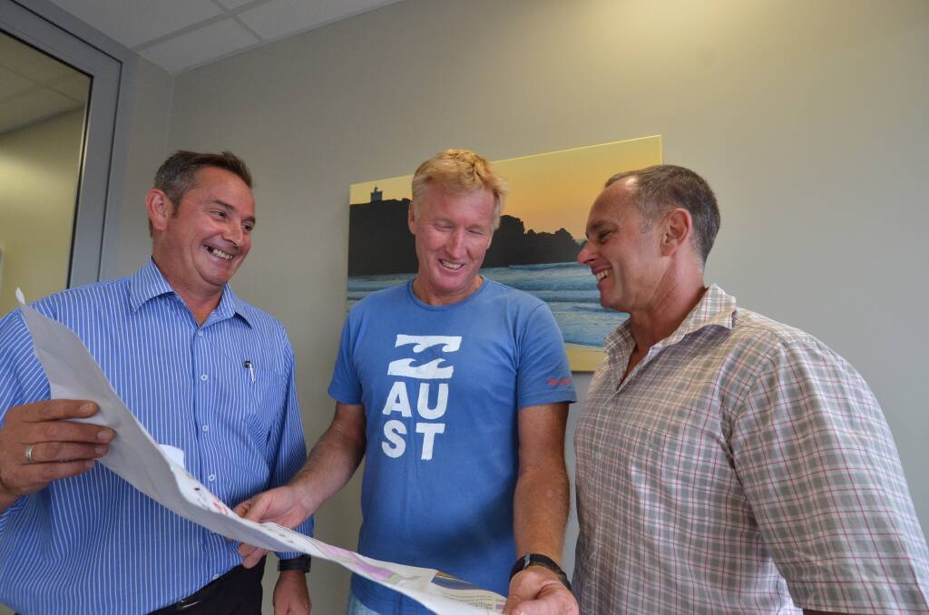 Encouraging shift: McGrath agent Steve Newman, builder Steve McCarthy and land owner and developer representative Graham Cunning say after years of ailing activity, Port Macquarie's development industry has shown promising signs of recovery.