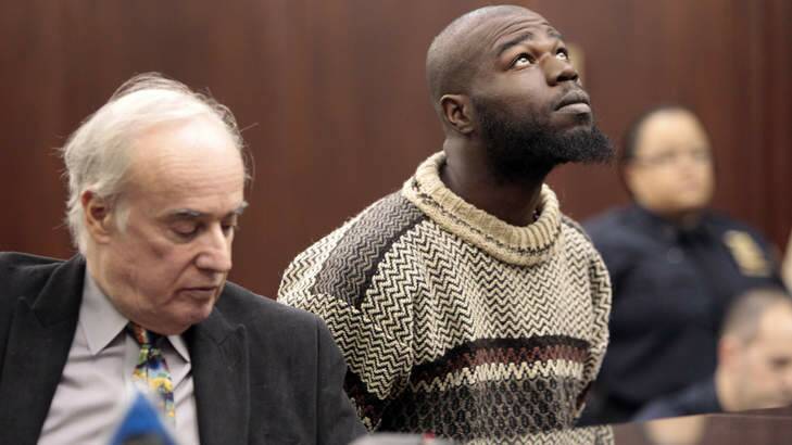 Naeem Davis, right, in front of Judge Lynn Kotler during his arraignment on murder charges on Wednesday in New York.