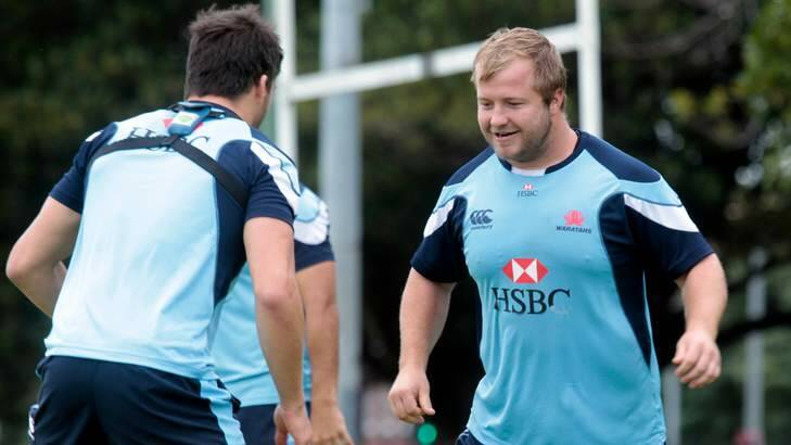 Happy camper: Waratahs prop Benn Robinson wants to remain with the Super Rugby franchise beyond 2013. Photo: Quentin Jones