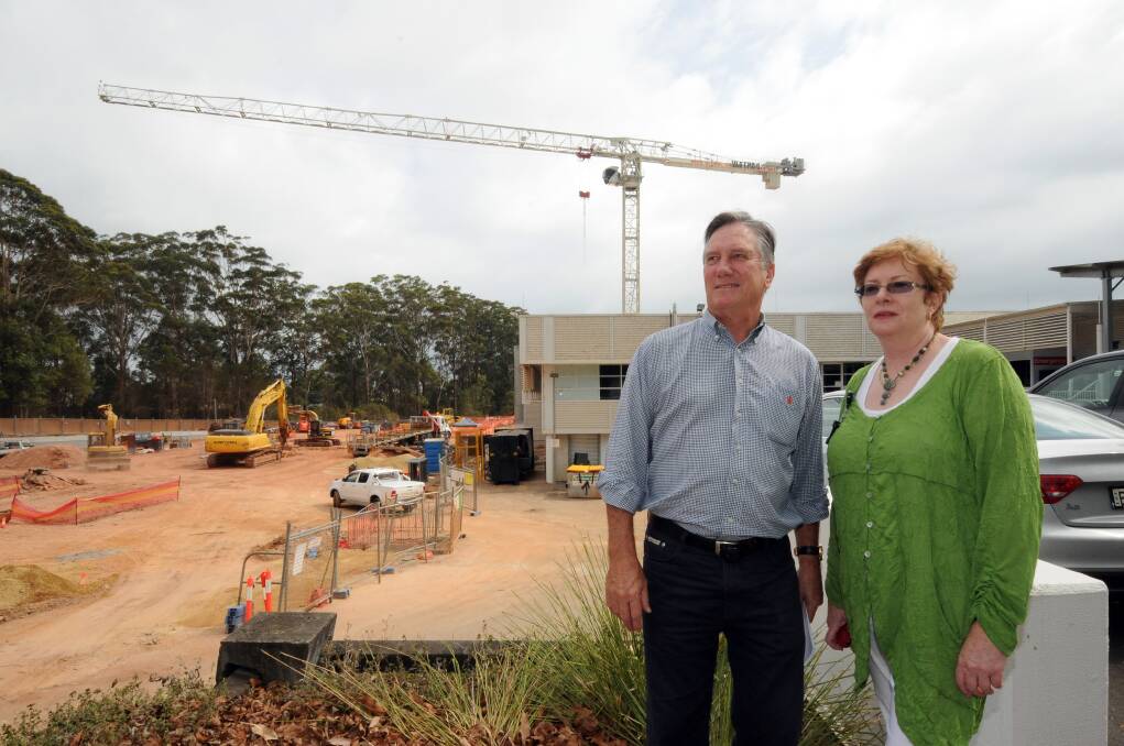 On schedule: Port Macquarie Base Hospital expansion project manager Jeff Pattinson and Port Macquarie Base Hospital acting general manager Kathleen Ryan reflect on the progress to date.