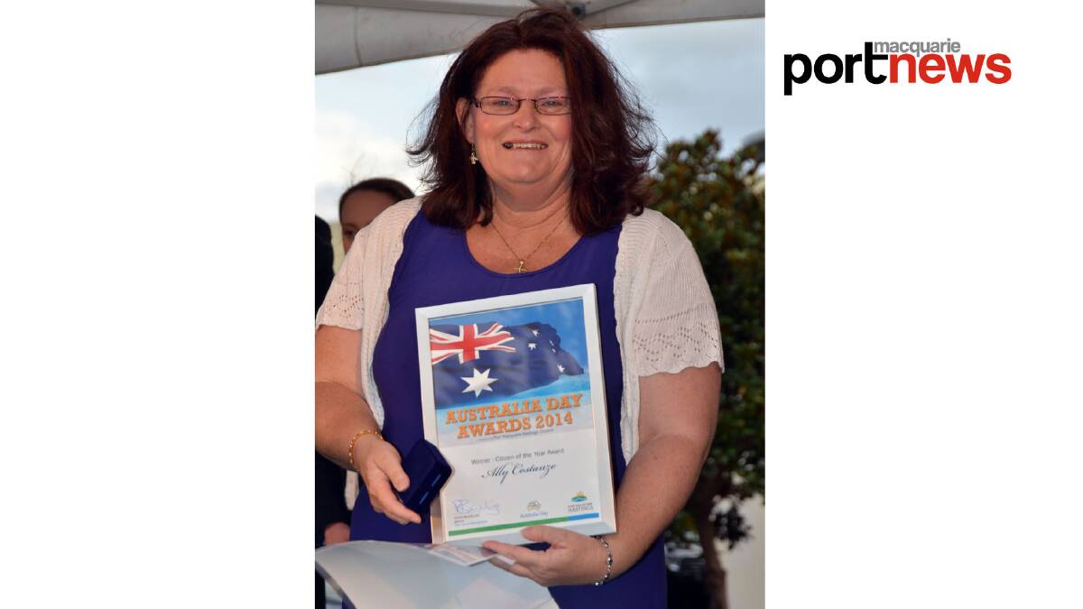 It takes a team: Congratulations to the Port Macquarie Citizen of the Year, Ally Costanzo, who said it takes a team to achieve your goals.