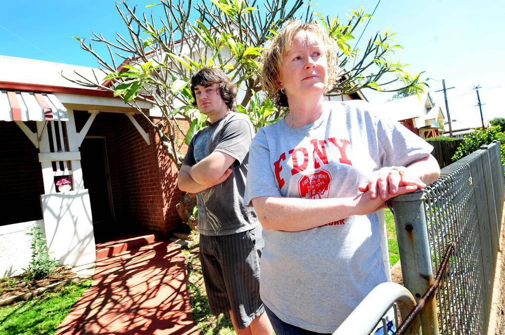 Lyn Nolan with her 17-year-old son Jake Morley, are feeling the pinch of low vacancy rates in Dubbbo. PHOTO: Louise Donges.