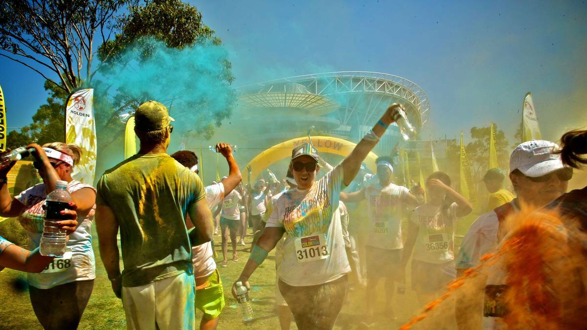 Wollongong's North Beach is set to be showered in a rainbow of brightly coloured powder early next year, as the Swisse Color Run comes to town. Pictured is a shot from the Color Run at Sydney Olympic Park. PHOTO: Marco Del Grande/Illawarra Mercury.