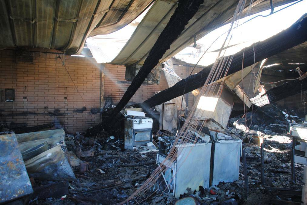 Fire gutted the science and technology building at Lameroo Regional Community School. PHOTO: Murray Valley Standard.