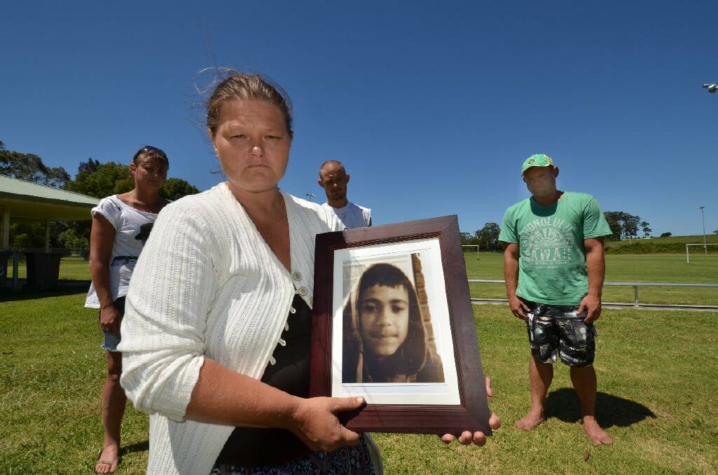 Clint Ritchie’s siblings Kylie Dyson, Belinda and Mark Ricthie with Peter Dobson gathered to remember the youngster when he was fatally injured with Kane Bramble on the Oxley Highway on New Year’s Day.