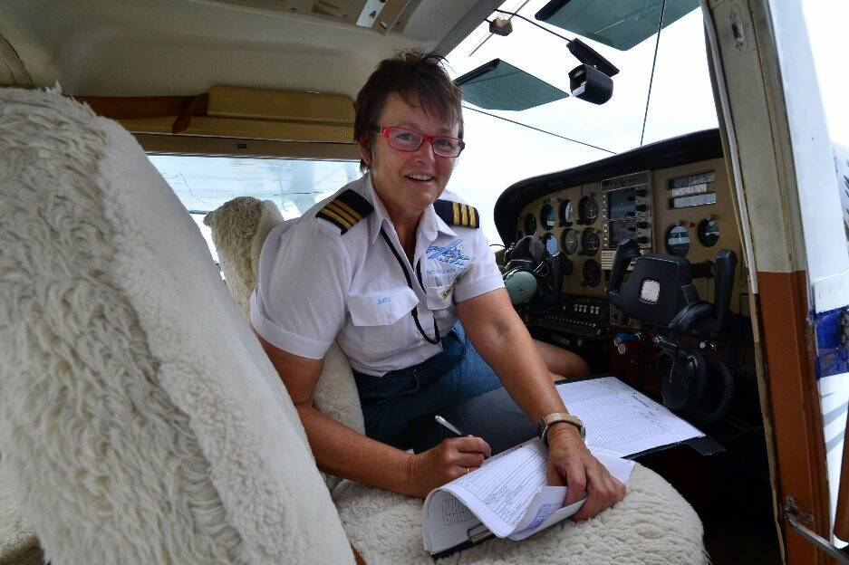 Judy Hodge, back on the ground - well, err, the water - in her seaplane..