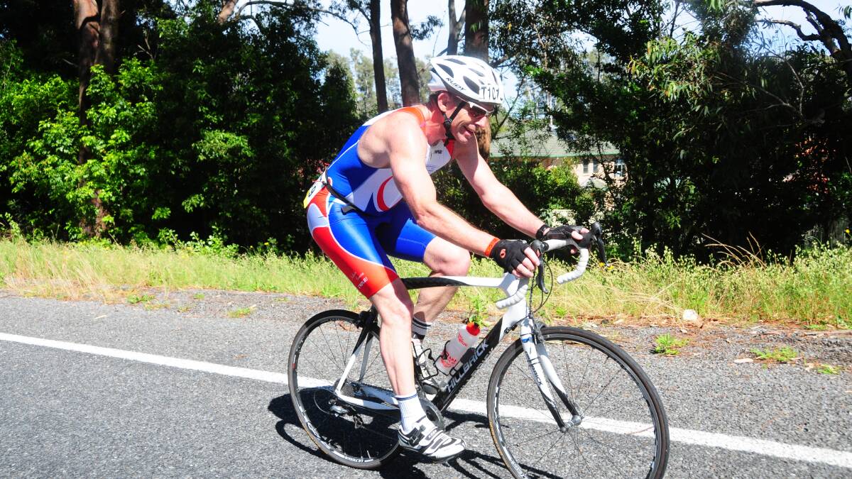 Tony Abbott out on the 2011 Ironman course.