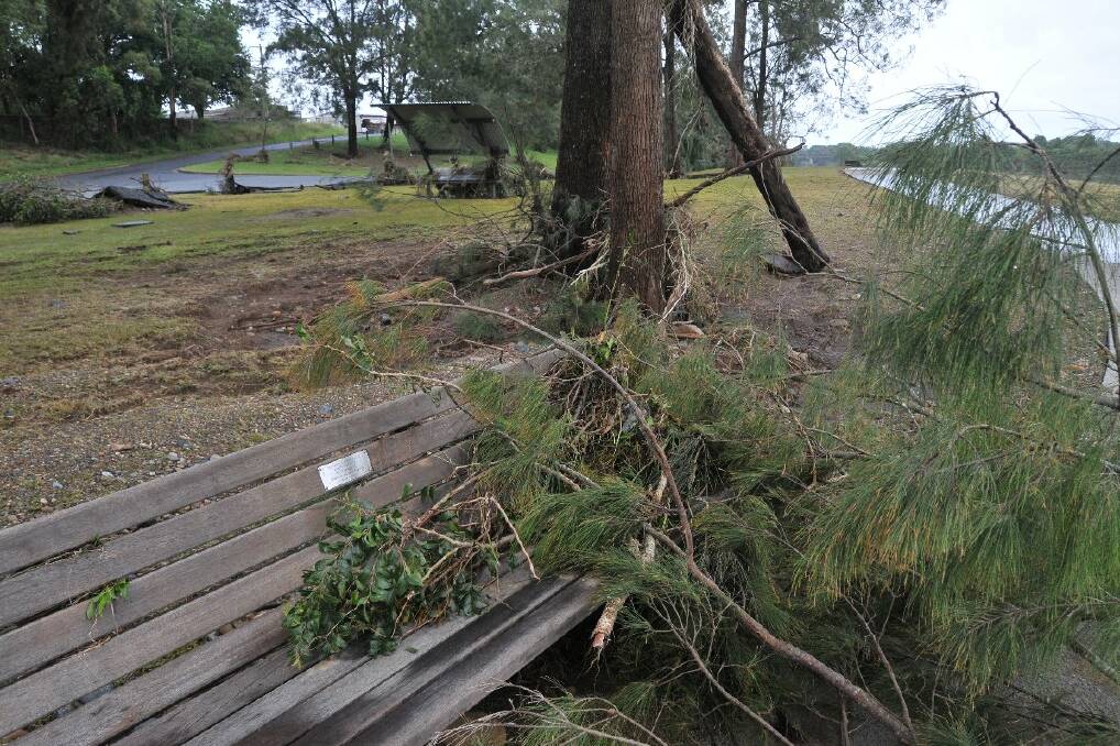 Rocks Ferry Reserve after the Hastings River burst its banks. Pic: Peter Gleeson