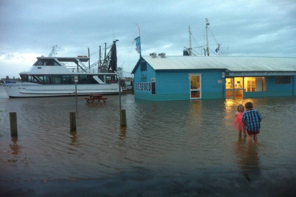 The fishermen's co-op in Port Macquarie about 7.30pm on Saturday. Pic: Andrew Vietch.