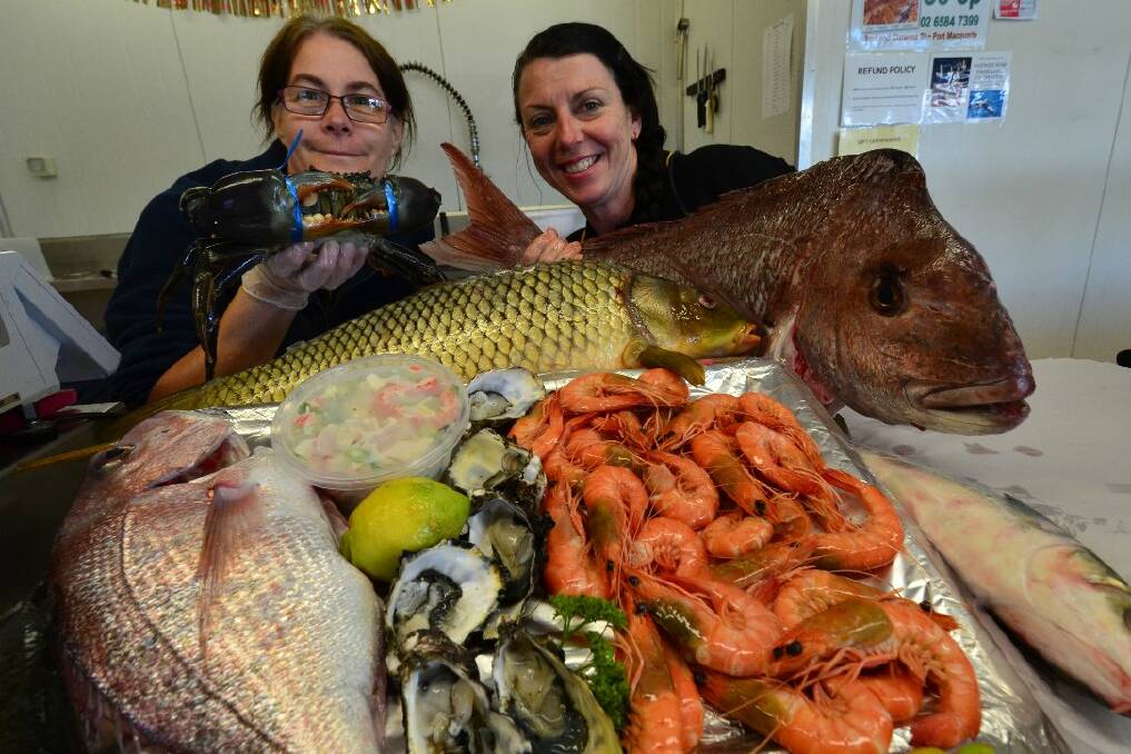 Aussie tucker: Kerrie Bull and Natalie Kennedy from the Hastings River Fishermen's Co-operative.