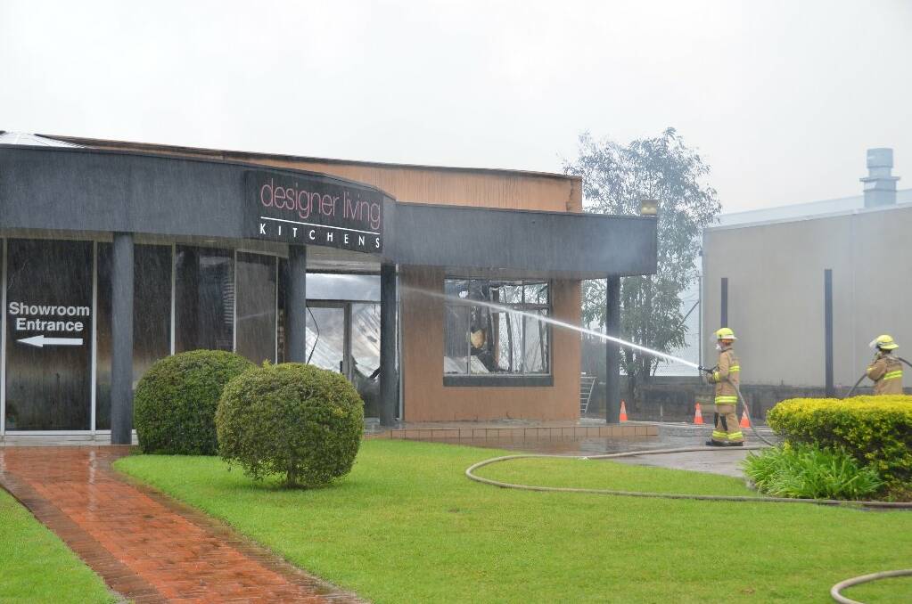 Fire gutted a factory and showroom in Acacia Avenue on Saturday.