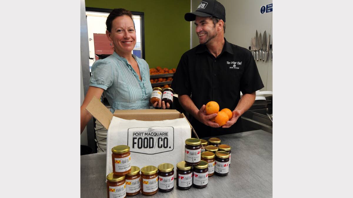 Grown local grows business: Monica and Eric Robinson are ready to ship their The Porty Macquarie Food/Co jam and marmelade to Woolworths stores.
