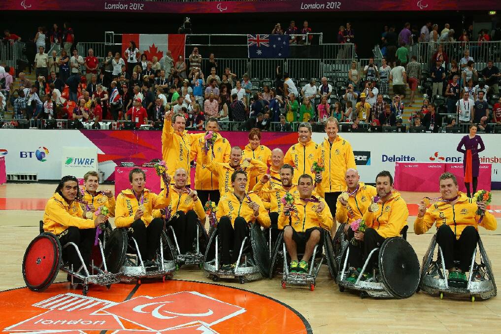 The gold medal-winning Australian wheelchair rugby team.
