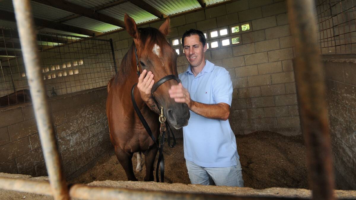 Port Macquarie trainer Marc Quinn and Sadler's Wish. Pic: MATTHEW ATTARD