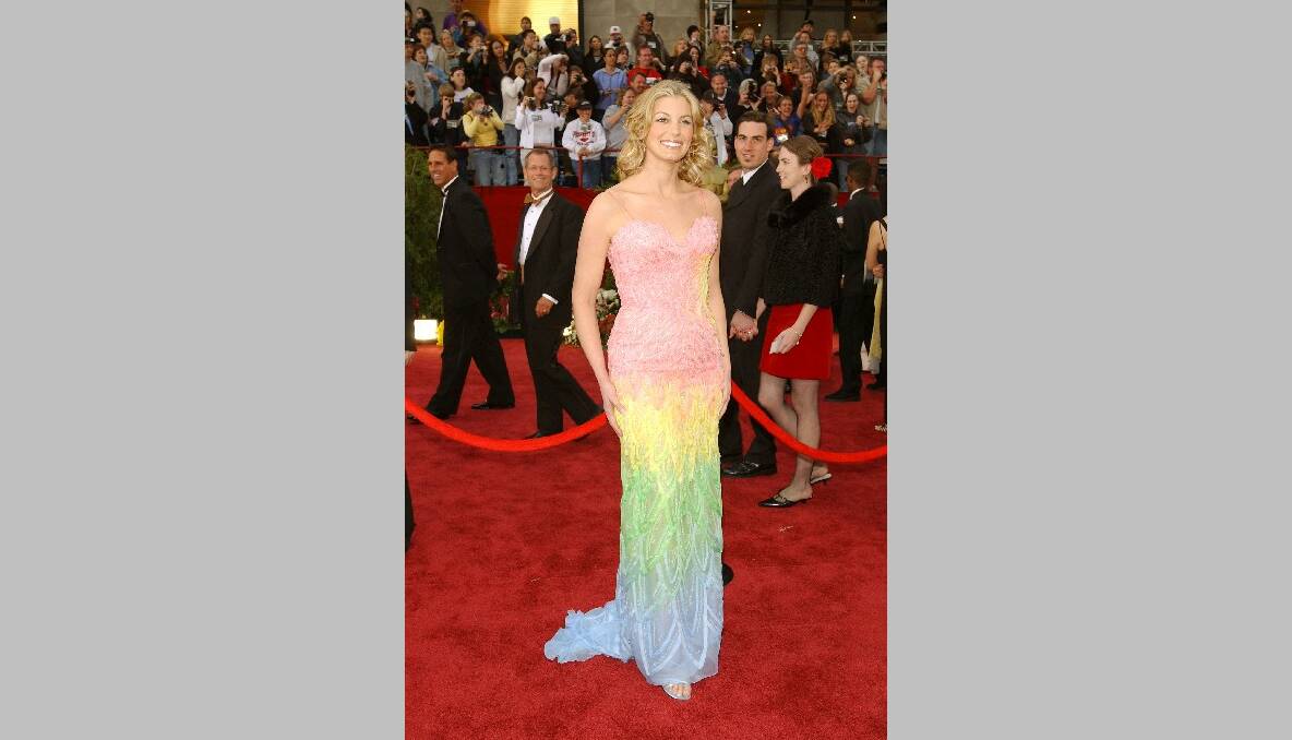 Faith Hill wore this colourful creation to the 2002 Academy Awards. Photo: GETTY IMAGES
