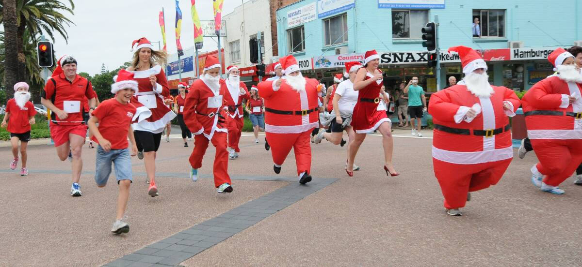  Santa Race down the main st of Port Macquarie. Photo:Port News