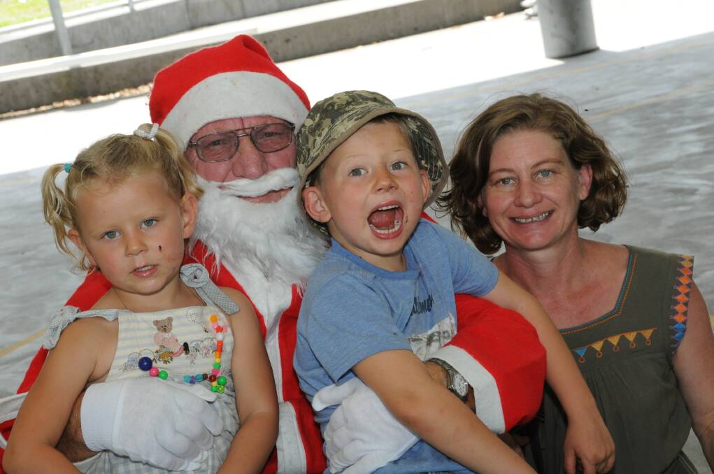 Elsie, Henry and Megan Ayres at the Taree Early Intervention Christmas party. Photo:The Manning River Times.