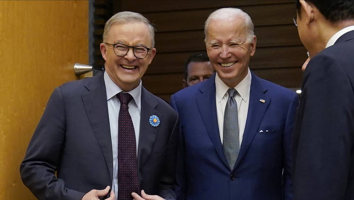 Prime Minister Anthony Albanese (left) with US President Joe Biden (right) at the Quad leaders' summit in Tokyo. Picture: AAP