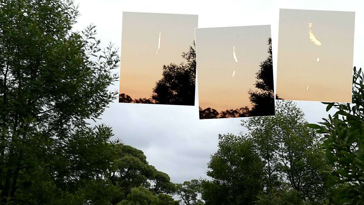 SIGHTING: Photos of a strange light over Magpie taken in 2014. Picture: FILE