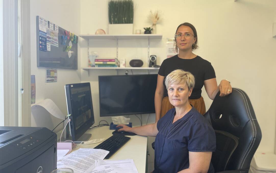 NURSES PLEA: Mental health nurses, Nicola Rice and Gabrielle Warrington, are concerned the removal of an MBS item will make psychiatrist telehealth appointments less accessible for rural and regional patients. Image: Grace Crivellaro.