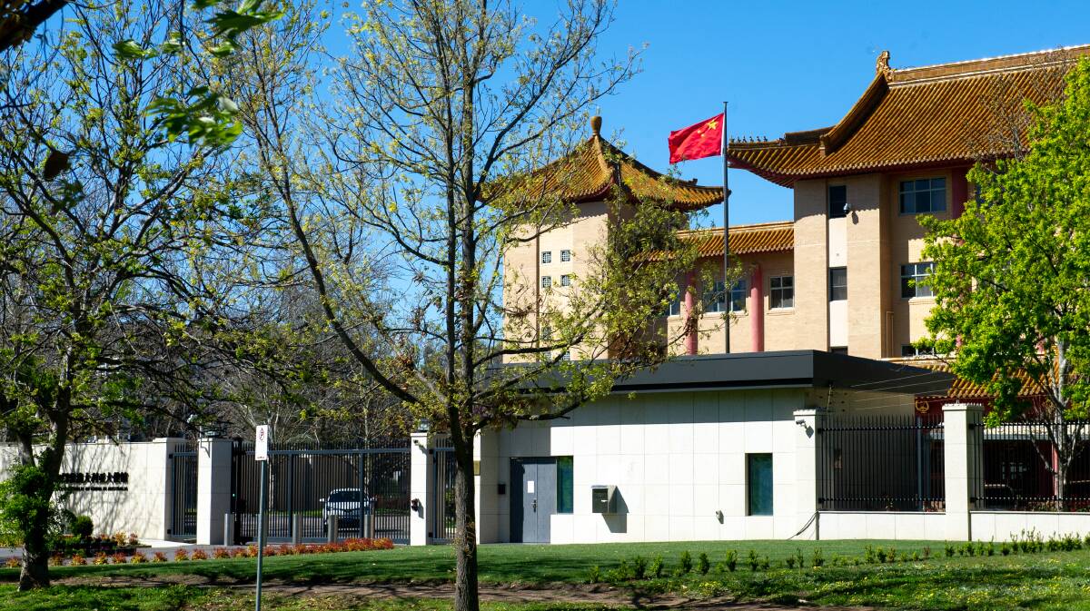 The People's Republic of China Embassy, in Canberra. Picture: Elesa Kurtz