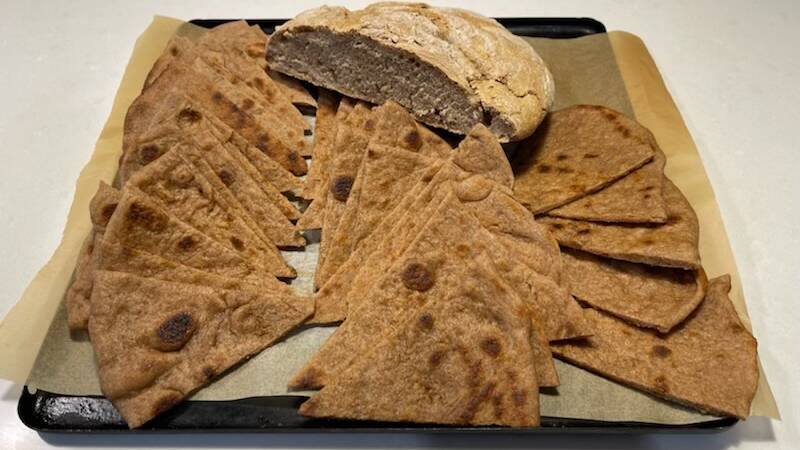Flat breads made from ganalay or Mitchell grass harvested at Yumburra in Victoria. Picture supplied