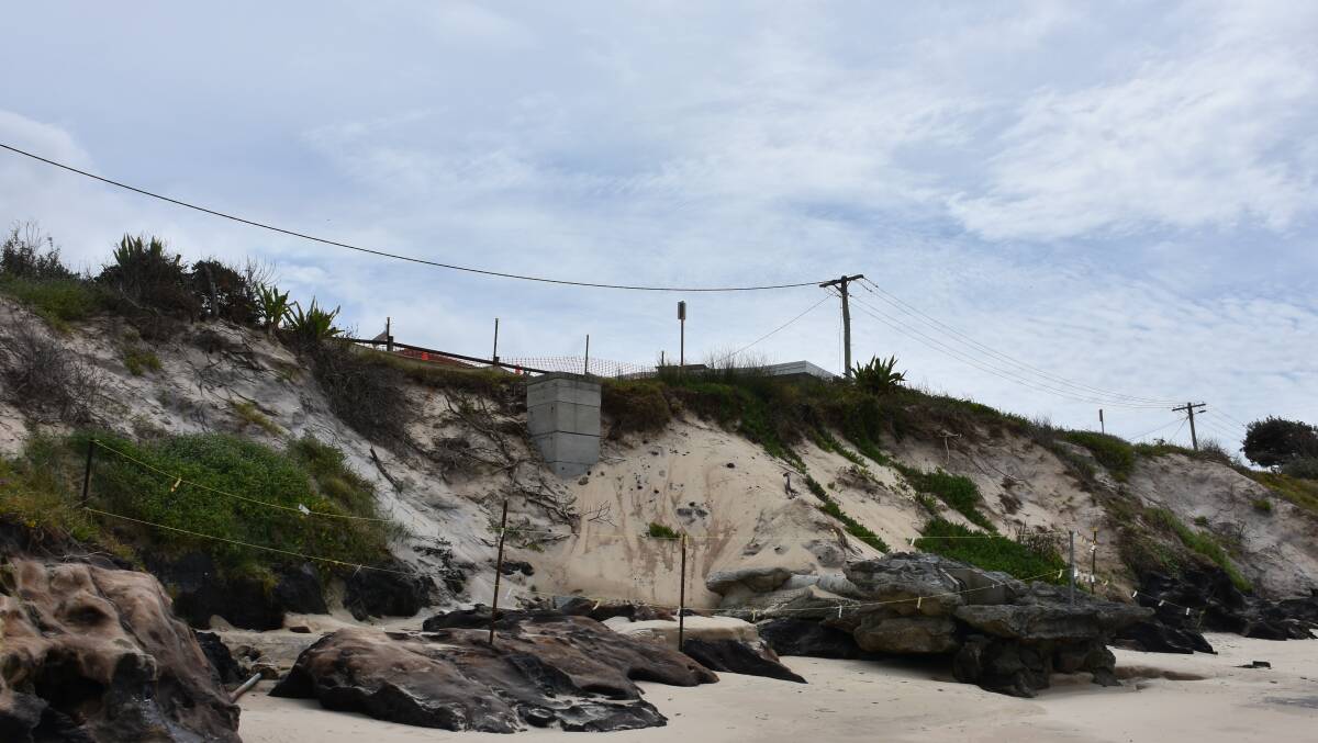 Erosion at Lake Cathie on the NSW mid north coast worsens after high tides and powerful storms. Picture by Ruby Pascoe